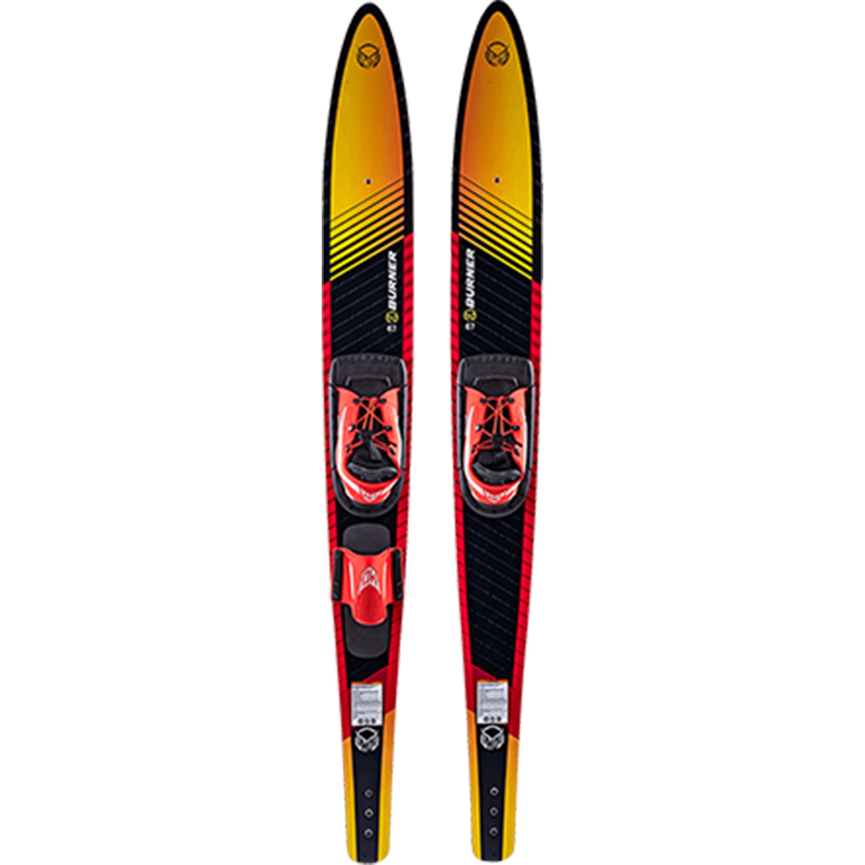 2026 HO Sports Burner Combo Waterskis Avec Blaze Binding H22BU-67 - Black / Orange / Red